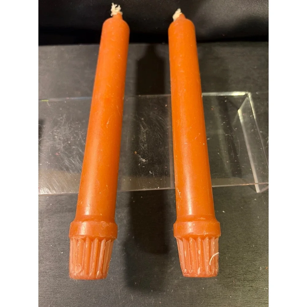 Colonial Candle of Cape Cod Brown Taper Candles with Fall Foliage Ring Set